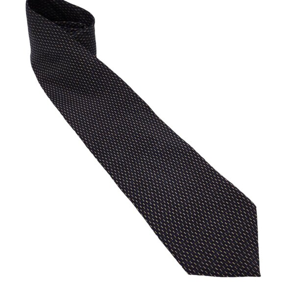 Kenneth Cole Blue Gold Geometric Men's Neck Tie Silk EUC - Picture 1 of 6